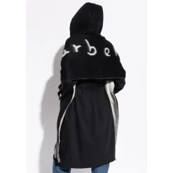 Logo Alpaca Wool Blend Hooded Scarf