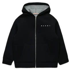 Logo Hættetrøje Sort Lynlås