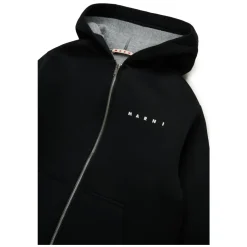 Logo Hættetrøje Sort Lynlås