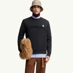 Logo Patch Sweatshirt Klassisk Navy