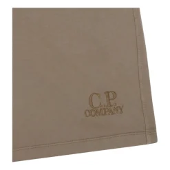 Logo Print Beige Shorts