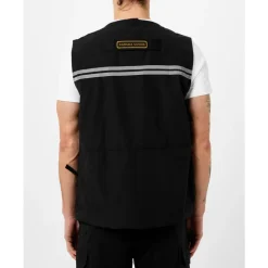 Logo Vest Sort Jakke Lynlås