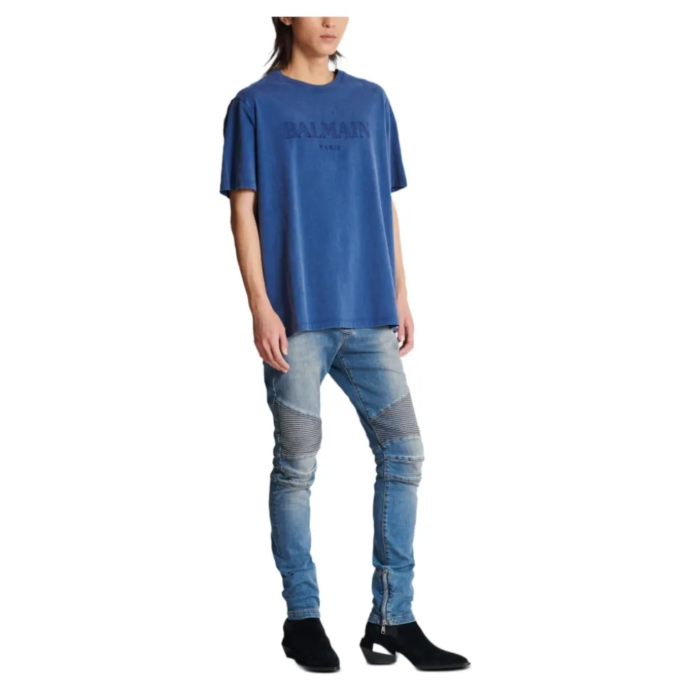 Løs T-shirt med vintage broderi