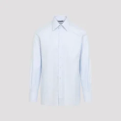 Lyseblå bomuldsskjorte