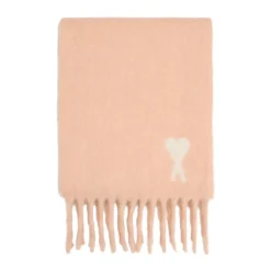 Lyserød Jacquard Hjerte Tørklæde