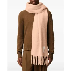 Lyserød Jacquard Hjerte Tørklæde