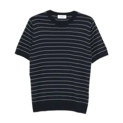 Maglia girocollo in maglia manica corta a righe