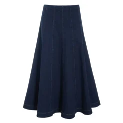 Maxi Nederdel Mørk Jeans Blå