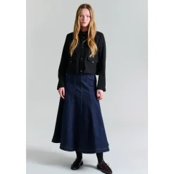 Maxi Nederdel Mørk Jeans Blå