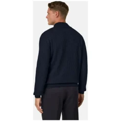 Merinould Ribstrikket Sweater med Fuld Lynlås