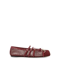 Mesh Firkantet Tå Læderrem Sko