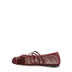 Mesh Firkantet Tå Læderrem Sko