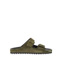 Militærgrøn Ruskind Slide Sandaler