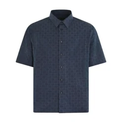 Monogram Skinnende Skjorte Blå