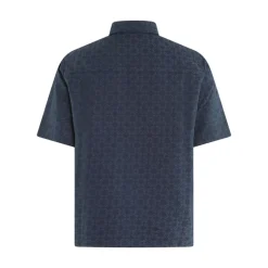 Monogram Skinnende Skjorte Blå