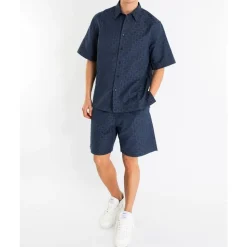 Monogram Skinnende Skjorte Blå