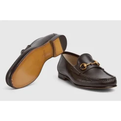 Mørkebrune Læder Horsebit Loafers
