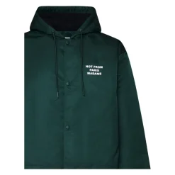 Mørkegrøn vindtæt parkafrakke