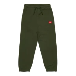 Mørkegrønne bomulds sweatpants broderet logo