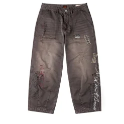 Multi Logos Print Balloon Fit Vaskede Vævede Bukser