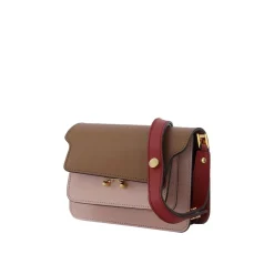 Multifarvet Læder Mini Trunk Skuldertaske