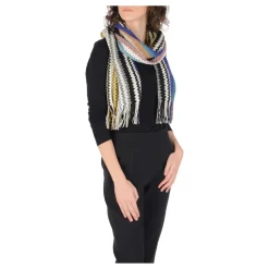 Multifarvet Uldtørklæde