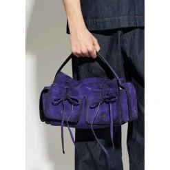 Multipocket Suede Shoulder Bag