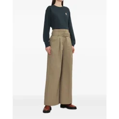 Navy Fox Broderet Crew Neck Sweater