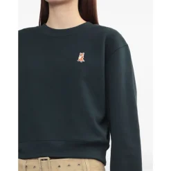 Navy Fox Broderet Crew Neck Sweater