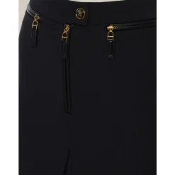 Nederdel i dobbeltlags crepe med lynlås