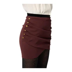 Nederdel i let crepe med juvelknapper