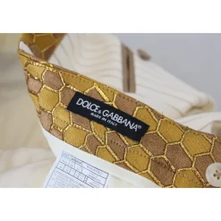 Off White Gold Stribet Tuxedo Slim Fit Suit