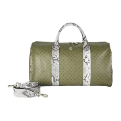 Oliven Grøn Håndtaske i Hamret Kalveskind