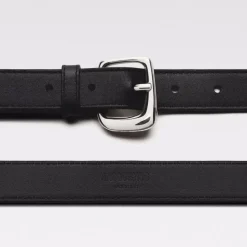 Ovalo Bælte Sort Læder Italien