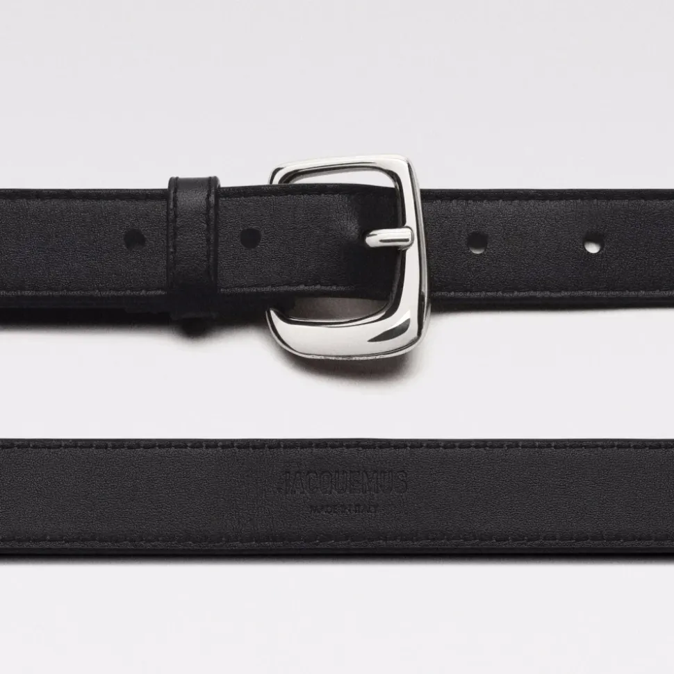 Ovalo Bælte Sort Læder Italien