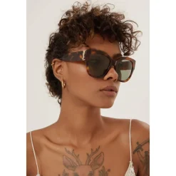 Oversized Havana Cat Eye Solbriller