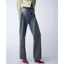 Patchwork Straight-Leg Jeans