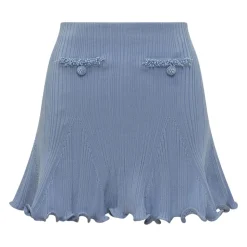 Pearl Trim Knit Mini Skirt