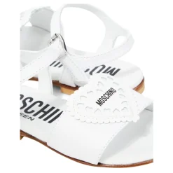Perforated Heart Leather Sandal