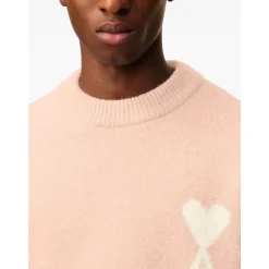 Pink Alpaca Uld Crew Neck Sweater