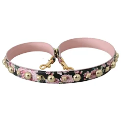 Pink Floral Læder Stud Acry Skulderrem