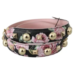 Pink Floral Læder Stud Acry Skulderrem