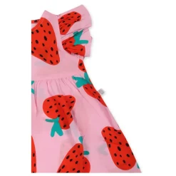 Pink Jordbær Kortærmet Kjolesæt