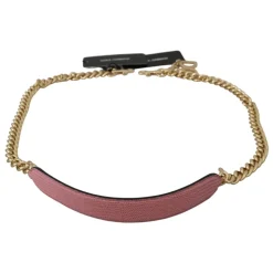Pink Læder Guld Kæde Acryl Skulderrem