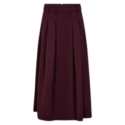 Plisseret nederdel med bred linning og lommer