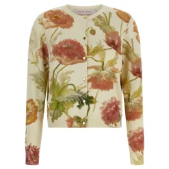 Poppy-Print Cardigan
