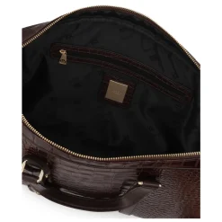 Præget brun læder computertaske