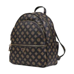 Print Rucksack med lynlås og flere lommer