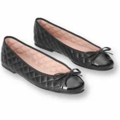 Quiltede Læder Ballerina Sko