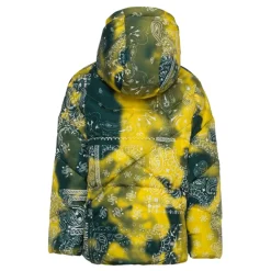 Quiltet Børnecoat Grøn/Gul Bandana Print